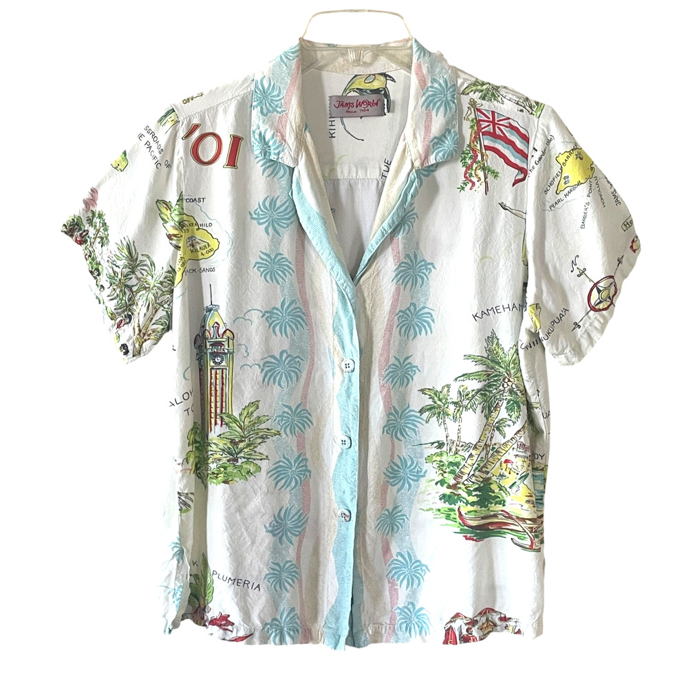 JAMS WORLD Since 1964 Mens No Ka Oi Size Medium Button-Up Short Sleeve Shirt - Picture 2 of 11